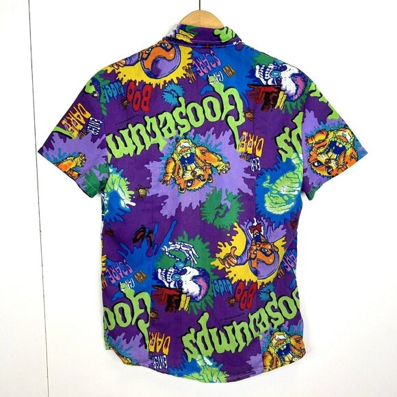 Goosebumps Shirt Mens Size Small Button Up Short Sleeve Allover Print Lonely Kid - Picture 2 of 4